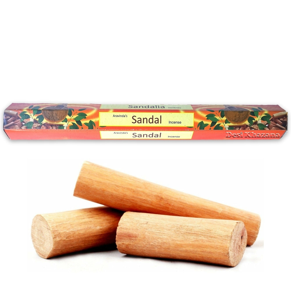 Arvinda's Sandal Agarbatti Sandalwood Incense Sticks Desi Khazana