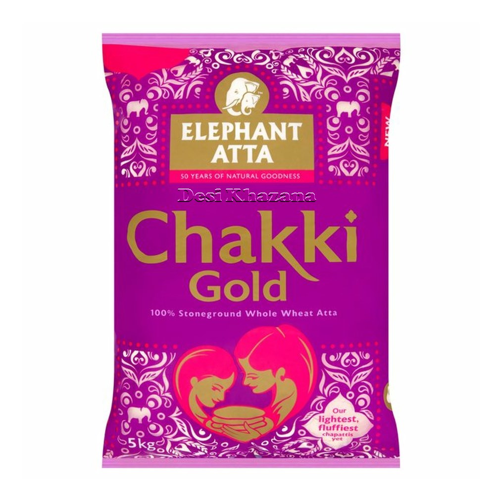 Elephant Chakki Gold Atta 5 Kg - Desi Khazana