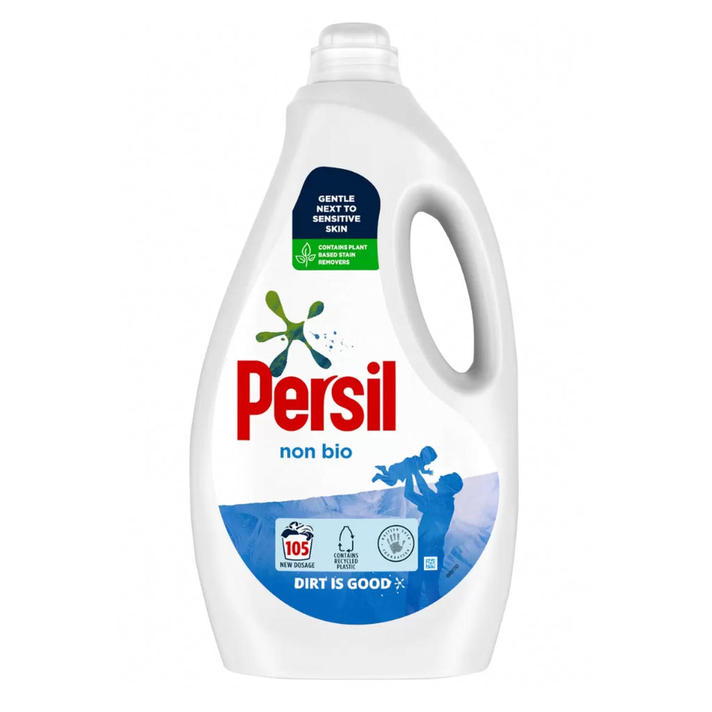 Persil Non-Bio Laundry Detergent is designed to be gentle on sensitive skin whilst still delivering brilliant cleaning results with every wash.  100% recyclable bottle and contains recycled plastic Removes tough stains while being gentle on skin Made with plant-based biodegradable stain removers Dermatologically tested and gentle to sensitive skin Persil’s research into skin care is recognised by the British Skin Foundation 105 Wash