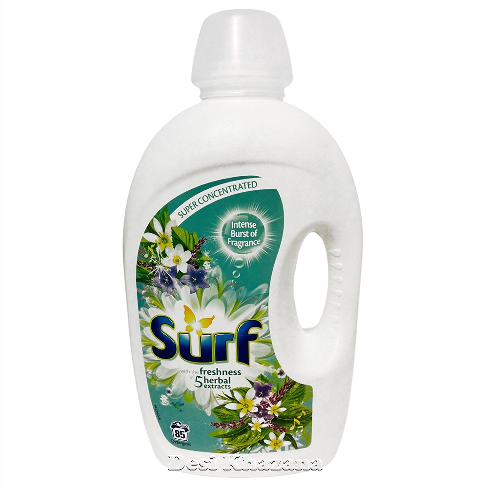 Surf Super Concentrated Liquid Detergent 85 Wash Freshness of 5 Herbal Extracts 2.975 L - Desi Khazana
