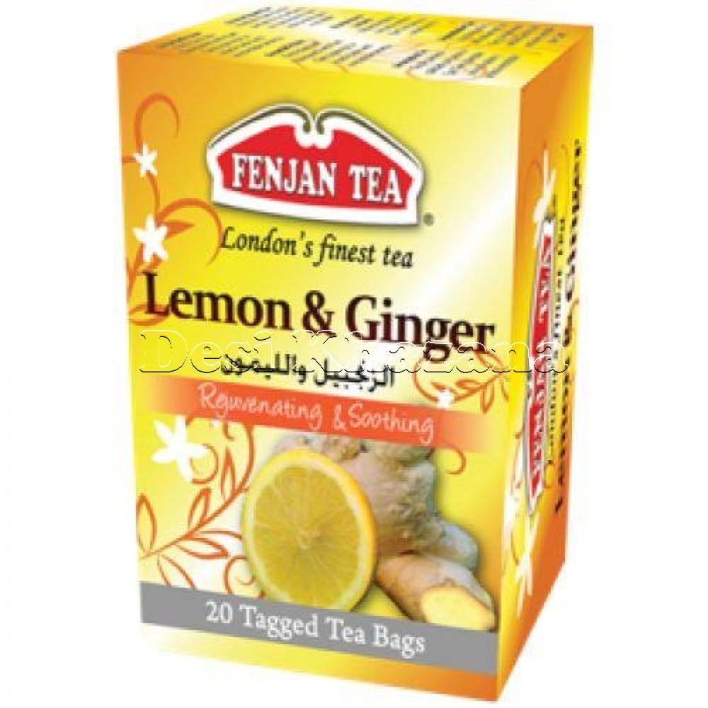 Fenjan Lemon Ginger Tea Bags - Desi Khazana