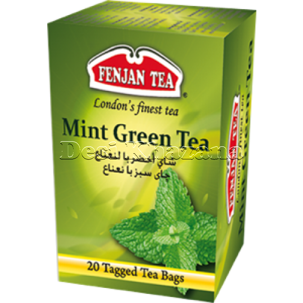 Fenjan Mint Green Tea Bags - Desi Khazana