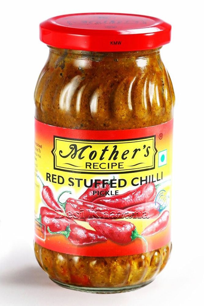 Mother's Recipe Red Stuffed Chilli Pickle - Desi Khazana