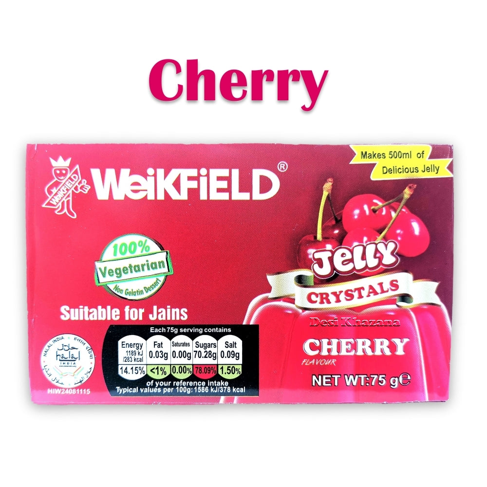 Weikfield Cherry Jelly Crystals Desi Khazana Vegetarian Jelly Desi Khazana